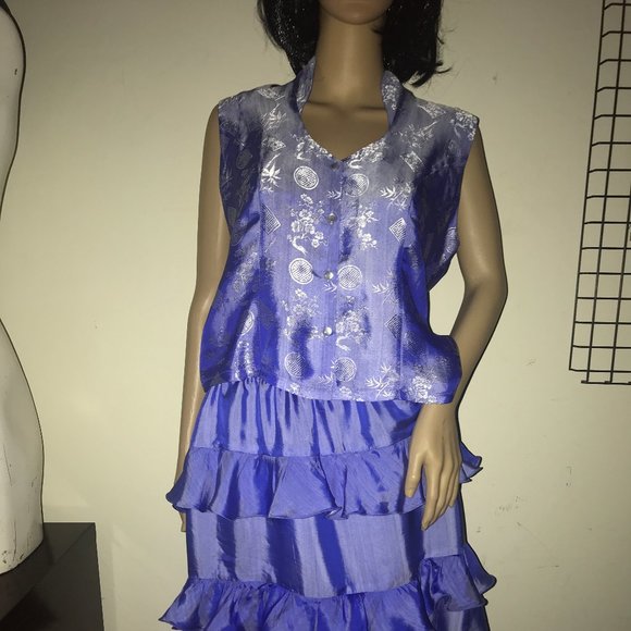 VIETNAM SILK TOP-BEAUTIFUL ASIAN MATERIAL - Picture 5 of 5